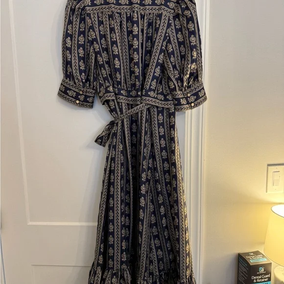 Sandro Enrika printed silk wrap dress size EU38 US6 - Picture 6 of 9
